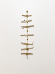 Driftwood Sun Catcher Hanging with Sea Glass and Brass Beads